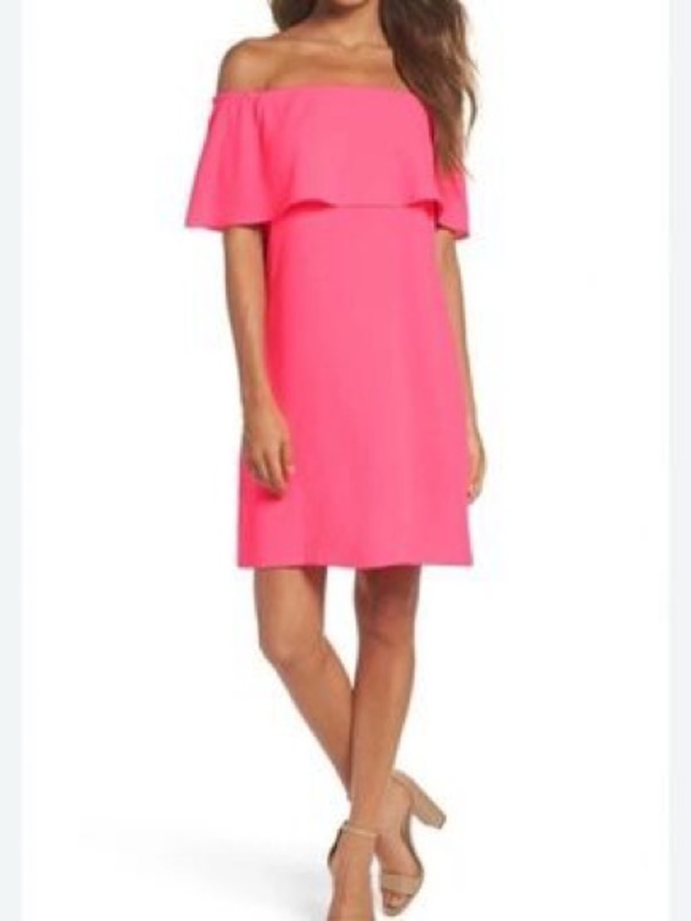 Charles Henry Off-Shoulder Pink Dress Sz S